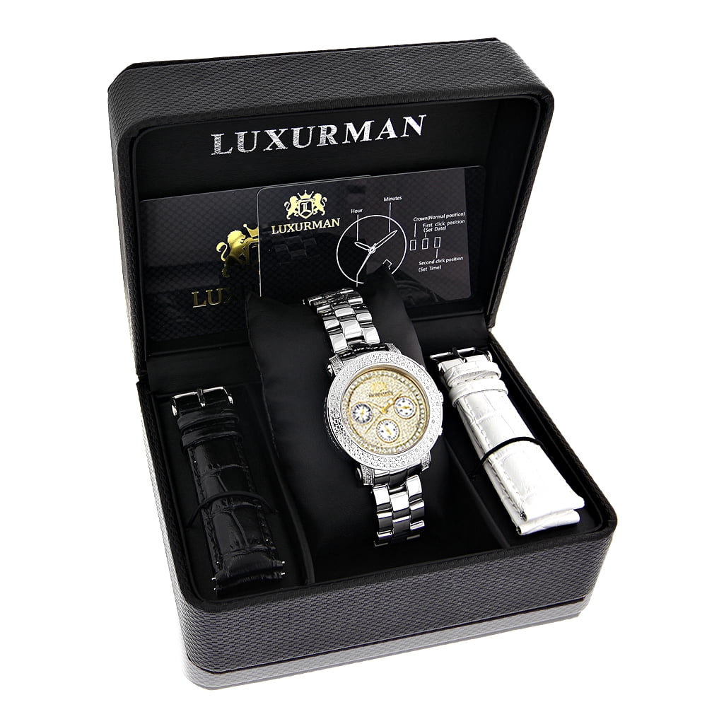 Two Tone Gold Plated Womens Diamond Watch 0.3ct - Walmart.com display picture 3