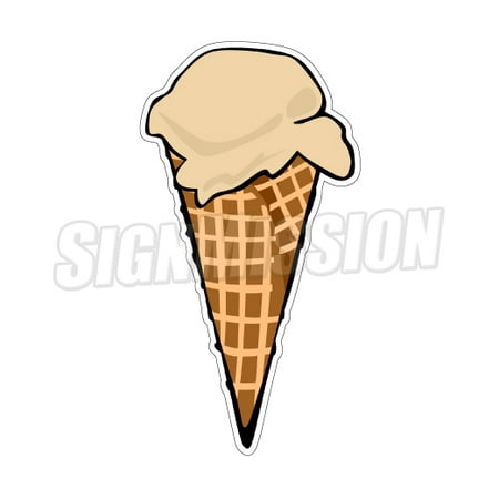 Cone Stand - ICE CREAM WAFFLE CONE Concession Decal truck menu cart trailer stand sticker