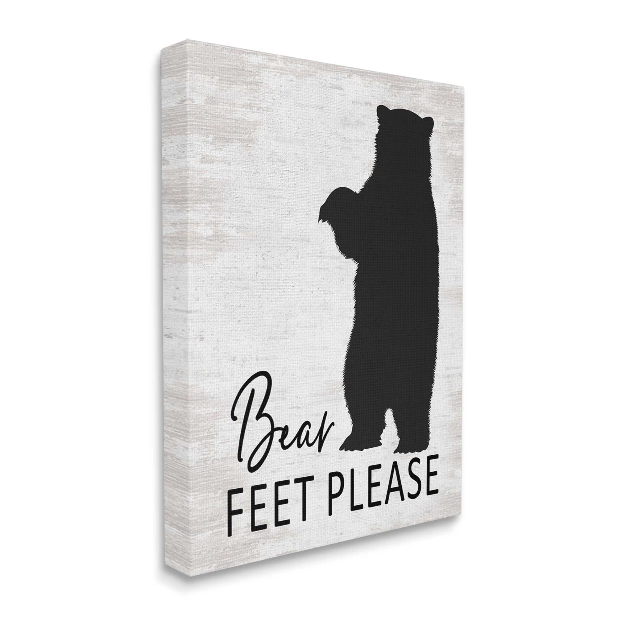 Stupell Industries Bear Feet Remove Shoes Cabin Entrance Sign Graphic Art Gallery Wrapped Canvas Print Wall Art, Design by Lettered and Lined