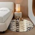 thumbnail image 2 of Round Area Rug 5ft, Vintage Boho Zigzag Weave Non-Slip Non-Shedding Floor Mat, Southwest Ethnic Geometric Art Washable Sturdy Carpet for Living Room Bedroom Home Decor, 2 of 9