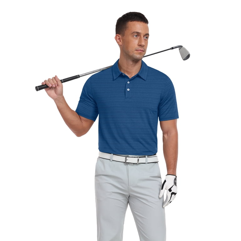 GIRUNS Men's Moisture-Wicking Striped Golf Polo photo 6