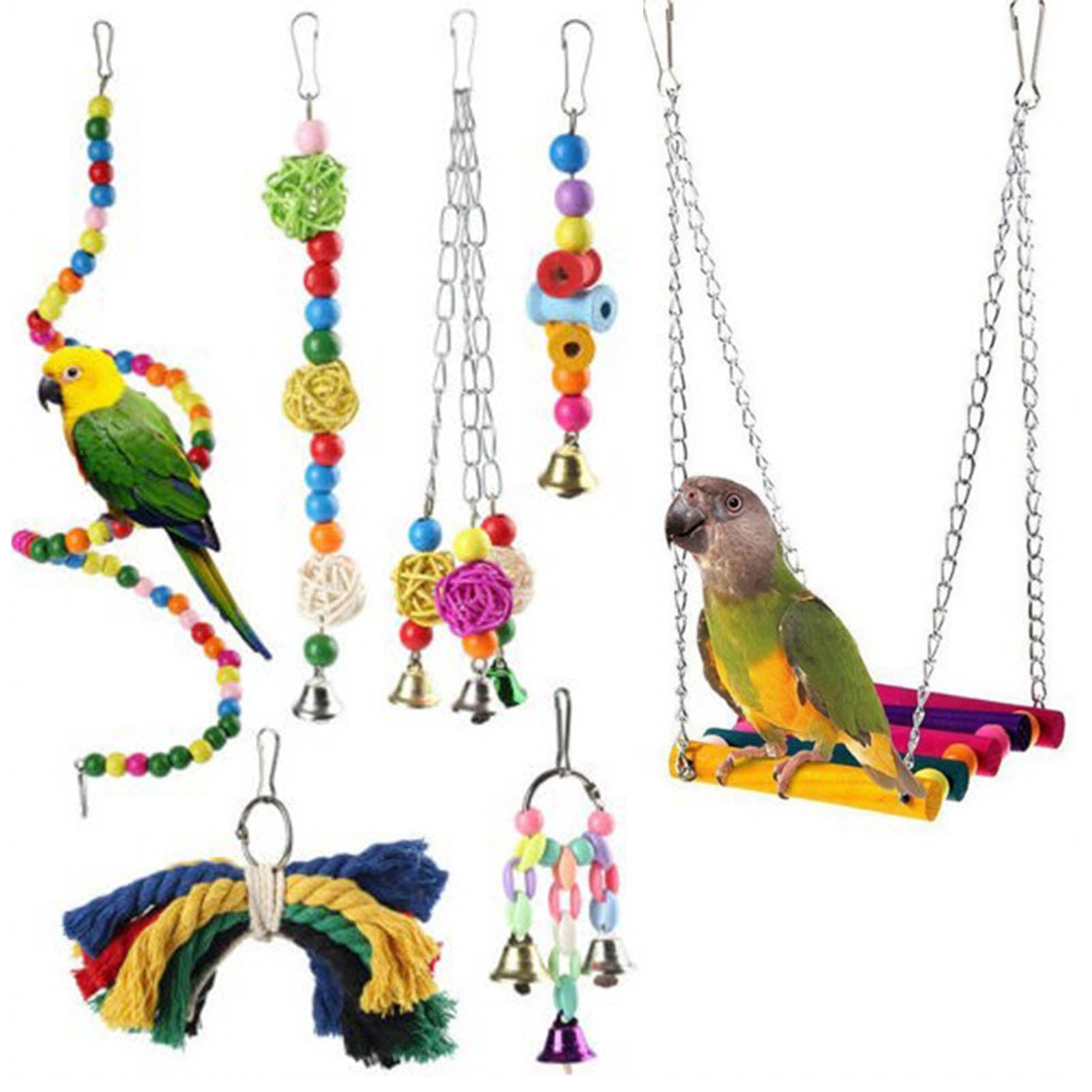 Toy Pet Bu D1F6 Wooden Mini Round Parrot Bird Cage Perches Stand Platform Gifts 