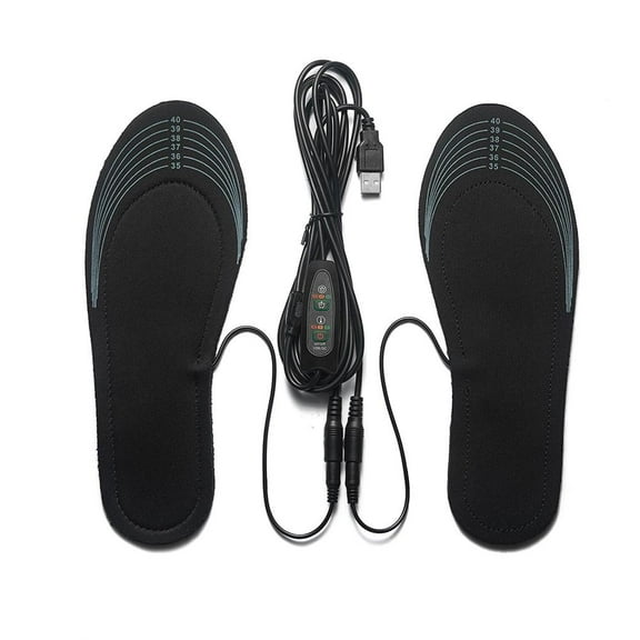 USB Heated Insoles for Shoes, DIY Trimming Warm Inserts with 3-Temperature Settings, Rechargeable & Washable EVA Insoles for Men & Women, Perfect for Boots, Sneakers, Outdoor Use (Fits Size 35-46)