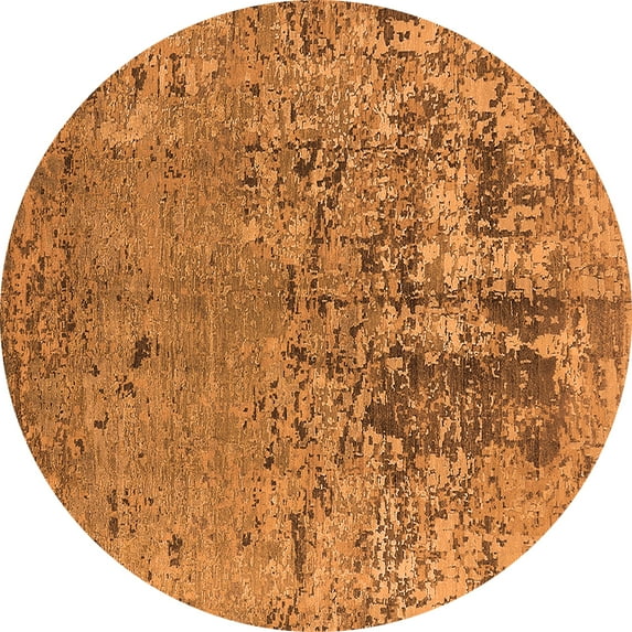 Ahgly Company Indoor Round Oriental Orange Industrial Area Rugs, 8' Round