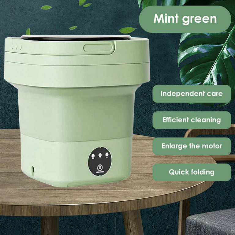  Washing Machine Portable, Mini Foldable Washer and Spin Dryer  Small Foldable Bucket Washer for Camping, RV, Travel, Small Spaces,  Lightweight and Easy to Carry (Bigg Size 8L Green) : Appliances