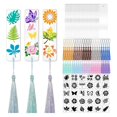 thumbnail image 1 of Blank Acrylic Bookmark Set, Clear Acrylic Blank Bookmark, Colorful Tasseland Painting Flower Style, 1 of 5