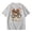 Grey, variant on Girls Cute Cartoon Bunny Print Short Sleeve With Bow Glasses Design Casual Summer Tees Shirts Clothes