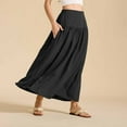 thumbnail image 4 of Aloohaidyvio Womens Midi Skirt Casual Flowy Elastic High Waist Long Skirts with Pockets, 4 of 6