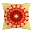 thumbnail image 1 of Mandala Throw Pillow Cushion Cover, Vibrant Rays Point Squares and Triangles Oriental Illustration of Flower Shape, Decorative Square Accent Pillow Case, 20" X 20", Multicolor, by Ambesonne, 1 of 2