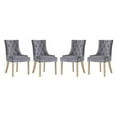 thumbnail image 6 of Modway Pose 19" Modern Performance Velvet Dining Chair in Gray (Set of 4), 6 of 6
