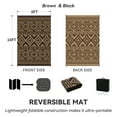 thumbnail image 2 of VUNATE Outdoor Rug Carpet 8'x10' Waterproof Reversible Patio Rug Portable Boho Indoor Outdoor Rug Plastic Straw Rug for Beach RV Camping Garden Picnic Deck Backyard Modern Porch Decor Black and Brown, 2 of 7