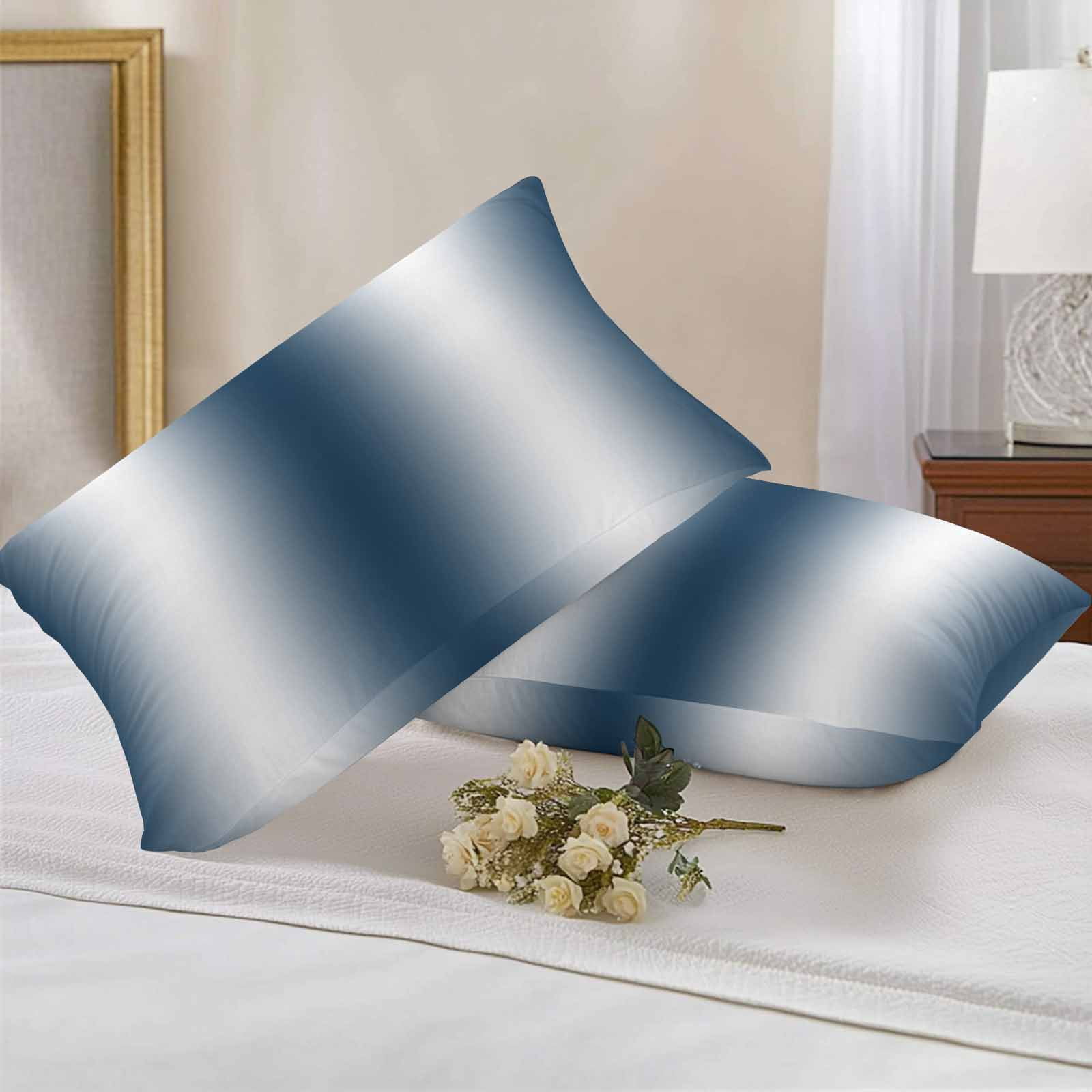 Dark Blue White Ombre Lumbar Pillow Covers 20x12 Inch Set of 2, Abstract Art Modern Blue Gradient Waterproof Outdoor Pillow Covers, Decorative Cushion Pillowcases for Couch, Sofa, Bed, Garden, Patio