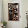 thumbnail image 2 of Gymax 43.5'' Jewelry Mirror Cabinet w/ Full-length Mirror & Interior Makeup Mirror Rustic Brown, 2 of 10