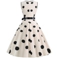 thumbnail image 3 of Women Retro Rockabilly Polka Dot Dress-apricot, 3 of 3