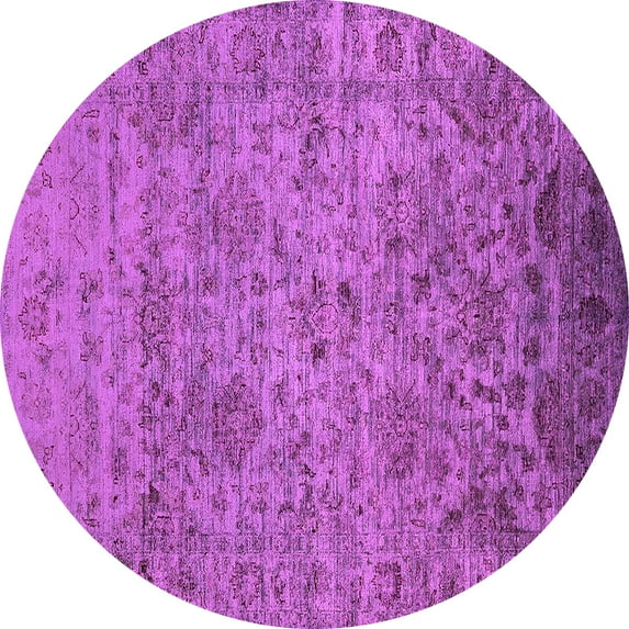 Ahgly Company Indoor Round Oriental Pink Traditional Area Rugs, 8' Round