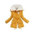 thumbnail image 2 of Frontwalk Women Coat Long Sleeve Outwear Thickened Jacket Ladies Overcoat Trench Coats Yellow L, 2 of 3