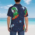 thumbnail image 6 of Haiem Dinosaur Astronaut Space Surfing Printed Hawaiian Shirt for Men - Men’s Casual Beach Summer Shirts - Stretch Fabric with Modern Fit-Medium, 6 of 9
