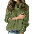 thumbnail image 2 of Women's Oversized Chunky Pullover Sweaters Cowl Neck Long Sleeve Winter Slouchy Loose Knit Sweaters Green 4XL, 2 of 8