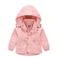 thumbnail image 2 of Esaierr Toddler Baby Hooded Rain Jackets Kids Boys Girls Windbreaker Rain Jacket Waterproof Rain Jackets Casual Solid Long Sleeve Outwear for 2-10Y, 2 of 5