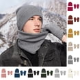 thumbnail image 2 of Naierhg 1 Set Winter Hat Scarf Gloves Set Unsiex Thick Warm Elastic Anti slip Neck Head Hands Cozy Windproof Outdoor Cycling Cap Neck Warmer Gloves Set for Winter Black, 2 of 8