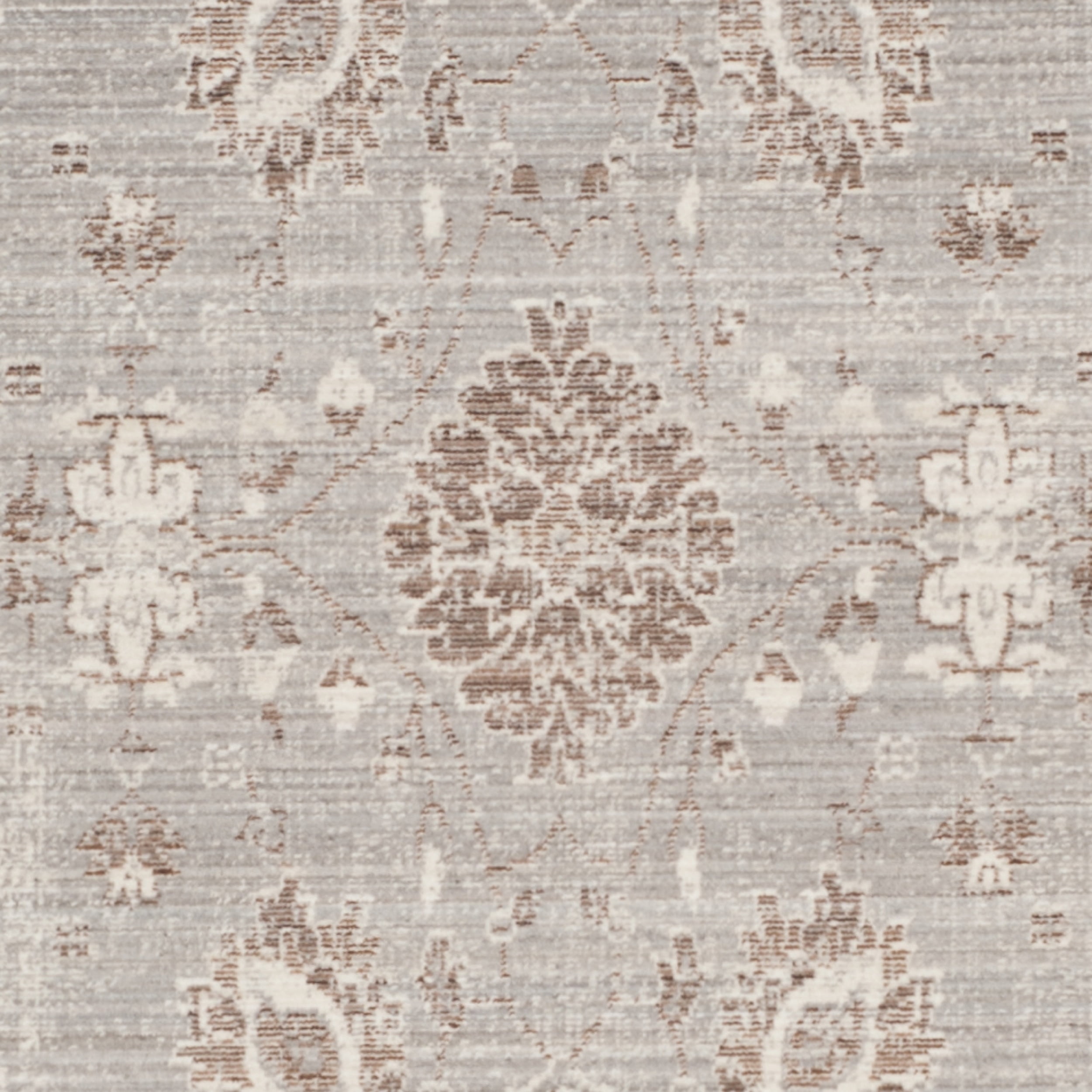 SAFAVIEH Valencia Rowan Floral Bordered Polyester Area Rug, Grey/Multi, 9' x 12'