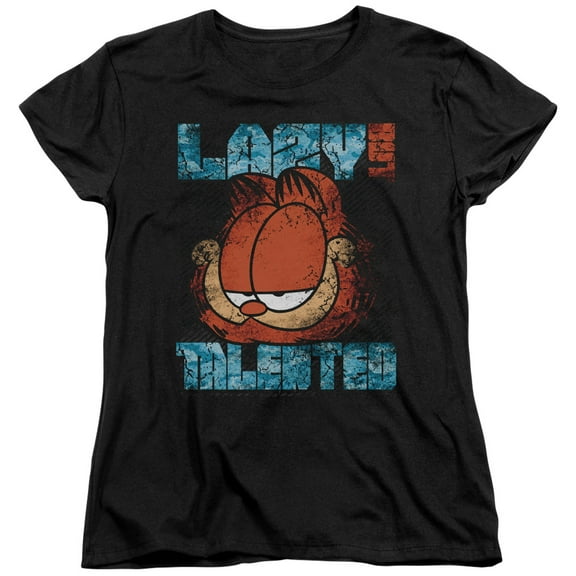 Garfield - Lazy But Talented Distressed - Women's Short Sleeve Shirt - Medium