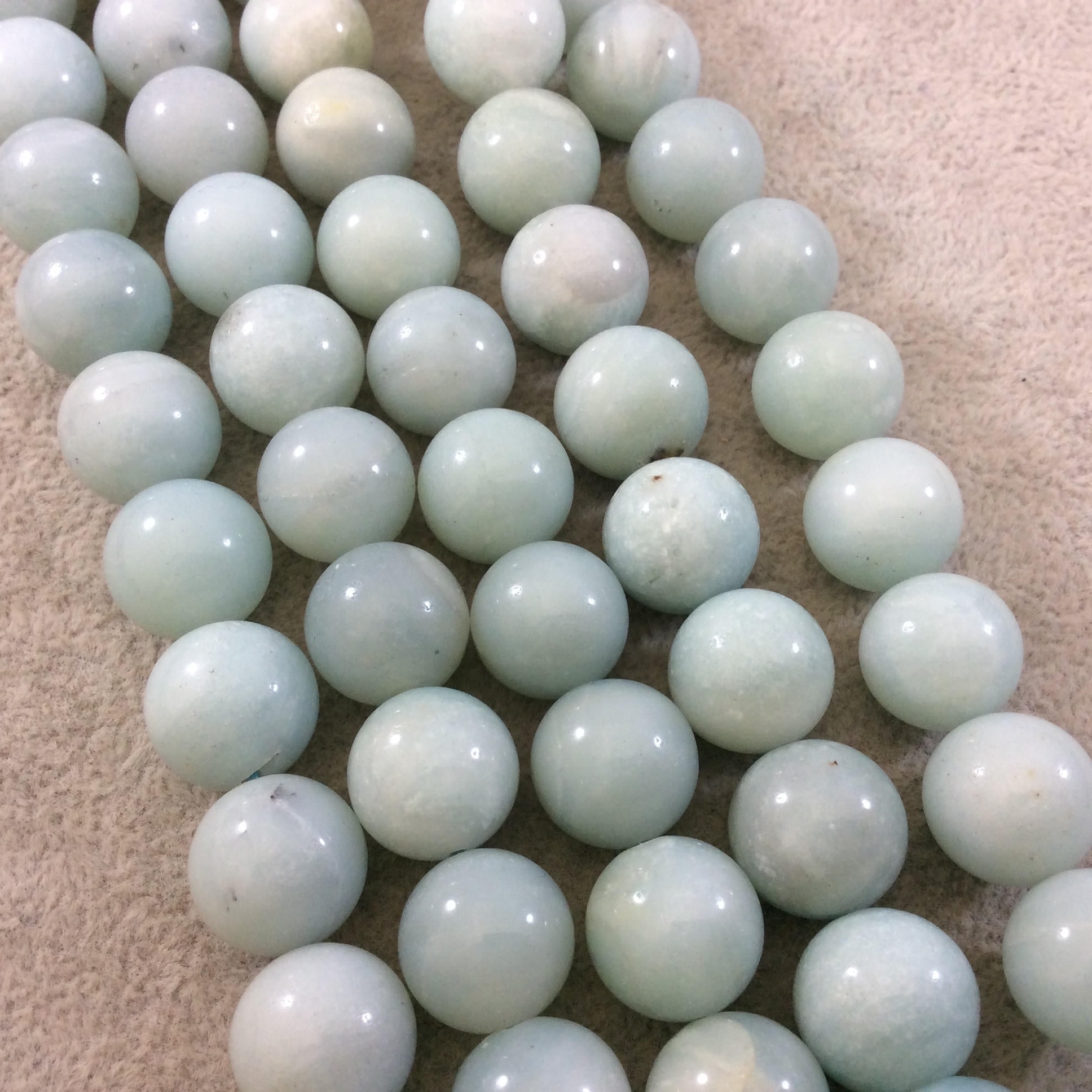 14mm multicolor blue amazonite flat oval beads 15" strand 