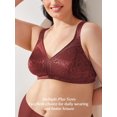 thumbnail image 4 of Deyllo Women's Non Padded Wireless Bras Plus Size Full Coverage Minimizer Bra, Red 36D, 4 of 15
