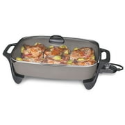 Presto 16" Ceramic Electric Skillet with Glass Cover, Silver 06860