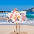 thumbnail image 2 of Yayeee Kids Hooded Towels Toddler Soft Absorbent Beach Bathing Wrap 50" x 23.5", Purple Retro Flower, 2 of 5