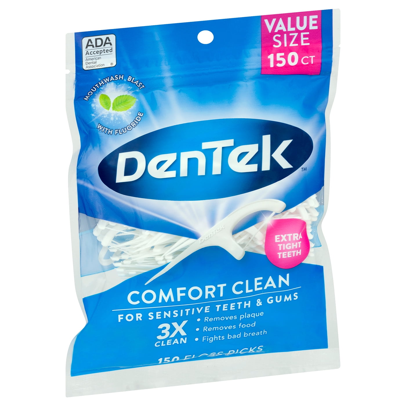 Dentek Comfort Clean Floss Picks Silky Comfort Floss 150 Count