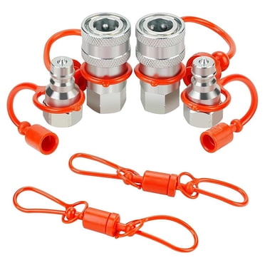 Coupleur Hydraulique 1/4 Pouce avec Bouchon Anti-Poussière Adapté à une Grand Gamme d'Applications Hydrauliques