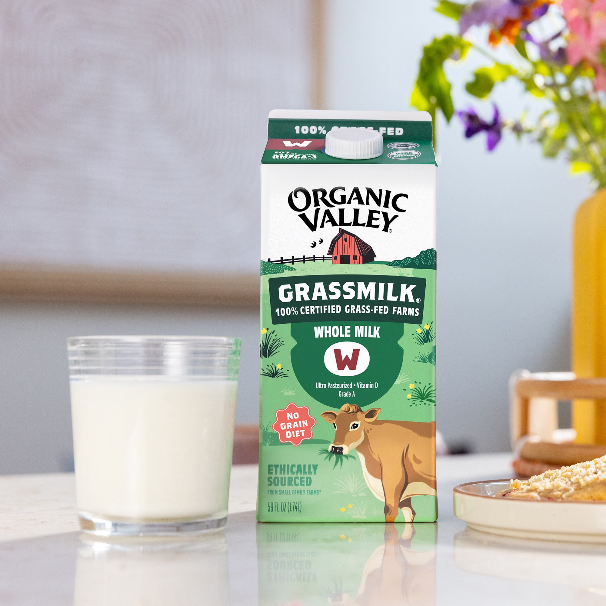 Organic Valley Grassmilk Organic Grassfed Whole Milk, 59 fl oz