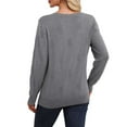thumbnail image 5 of Ronuti Women's Cropped Knit Sweater Soft Stretch Round Neck Long Sleeve Tops Casual Fall Winter Tops, 5 of 8