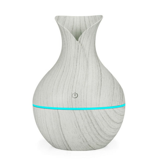 Xihbxyly Difusor de Aceite Led, Humidificador de Aromaterapia, 7 Luces Que Cambian de Color, Funcionamiento Silencioso, Ideal para Dormitorio, Oficina, Spa, Capacidad de 130 Ml, Diseño de Veta de Mad