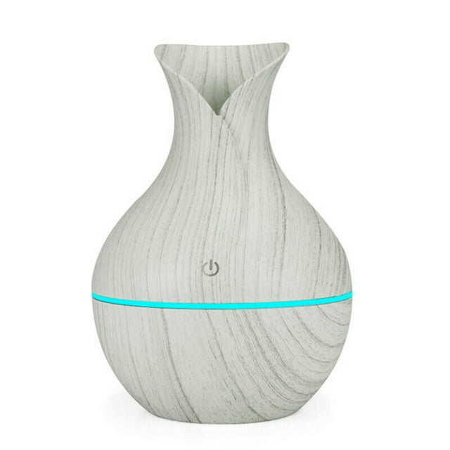 Yhmxh Humidifiers for Bedroom -Smart Home Humidifier Home Essentials 130ml LED Oil Diffuser Humidifier Aromatherapy Wood Grain Vase Aroma Aromatherapy humidifier