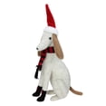 thumbnail image 2 of Northlight 21.5" White and Gray Sitting Greyhound Dog in Santa Hat Christmas Decoration, 2 of 3