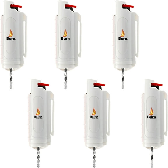 BURN Pepper Spray 1/2oz White 6 Pack