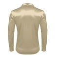 thumbnail image 4 of COSFO Casual Button Down Shirt Men Solid Satin Long Sleeve Tops Loose Collared Shirts, 4 of 9