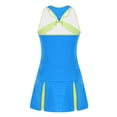 thumbnail image 4 of Eandarui Kids Girls Tennis Skirt with Shorts Set Golf Tennis Dress Outfits Sports Skort Dress Cheer Blue 12, 4 of 7