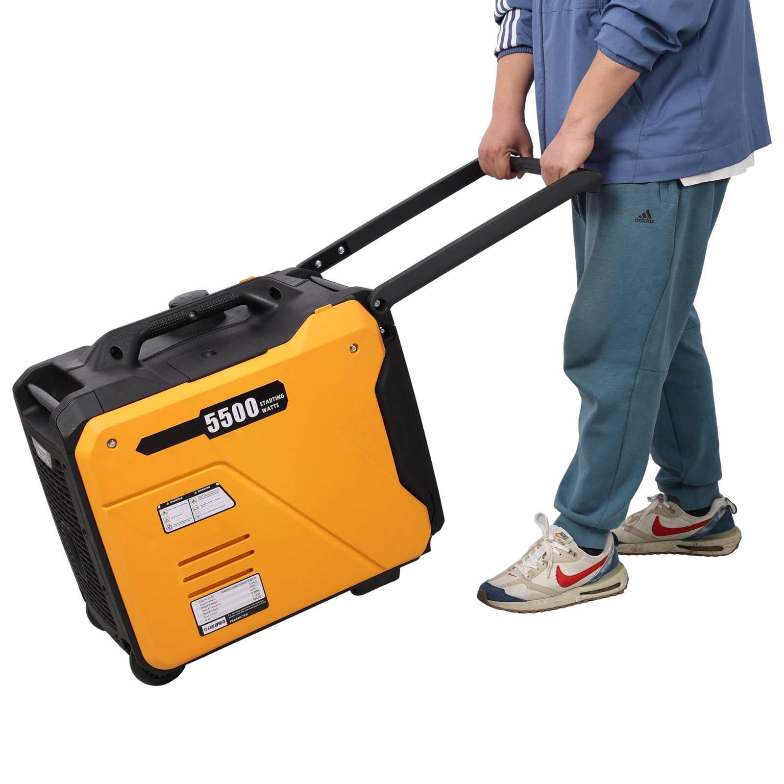 5500W Super Quiet Portable Inverter Generator with Remote Start & Electric Ignition, Foldable Handle & Wheels, 224cc EPA Certified for Home Backup, RV Camping & Power Tools