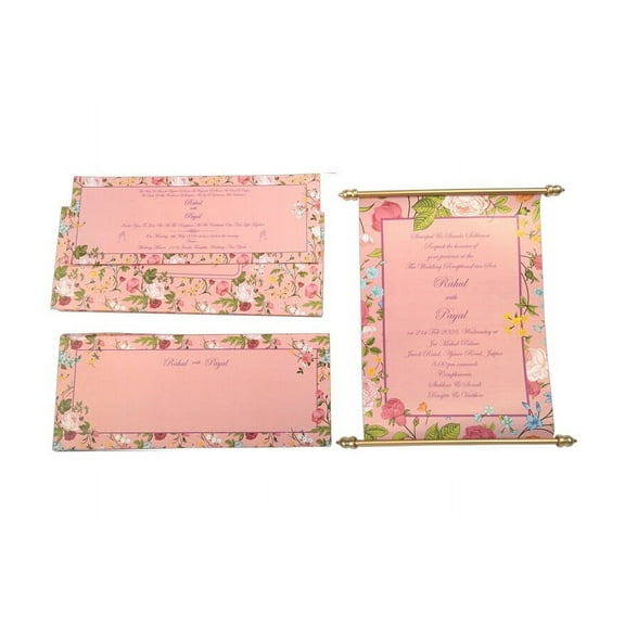 Pink Scroll Invitations, Small Size Scrolls, Box Scrolls,Wedding party invitations cards birthday greeting Card engagement party scroll invitations, bridal shower invitations,wedding invite cards