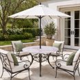 thumbnail image 2 of Round Outdoor Tablecloth with Umbrella Hole and Zipper, Vintage Shell Pink Tablecloth with Elastic Waterproof, Summer Ocean Coastal Patio Table Covers for 31" - 35" Picnic Pool Tables, 2 of 9