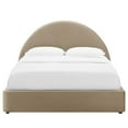 thumbnail image 5 of Platform Bed Frame, Full Size, Taupe Gray, Velvet, Bedroom, Modern Contemporary Boutique HB36785, 5 of 9