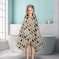 thumbnail image 6 of Beige Bigfoot and Pine Tree Pattern Hooded Bath Towel，50"x30" for Ages 3 To 12 Kids, Quick Dry Lightweight Soft Microfiber Hood Beach Towel Cover Up for Kids, 6 of 7