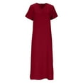 thumbnail image 4 of Womens Casual Dresses,High Waist Sundress Round Neck Short Sleeve Dresses Loose Fitted Sun-Dress Trendy Breathable Beach Vacation Dress Trend 2025 Dresses, 4 of 7
