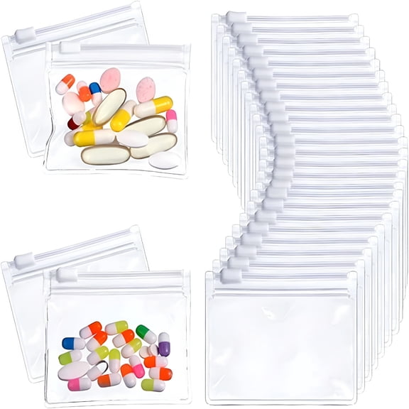 ACDANC 10Pcs Clear Sealing Bag Zipper Lock Bags Self Seal Jewelry Bag Small Pills Bag for Storage
