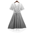 thumbnail image 6 of DailkTrvid Womens Mid-Length Dress Fashion Gradient Print V Neck Short Sleeve Midi Dresses Loose Comfort Knee Length Dress, 6 of 6