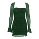 thumbnail image 4 of Vestido sexy transparente con cuello cuadrado y lentejuelas en forma de anillo para mujer - Minivestido de encaje con espalda abierta, perfecto para fiestas y salidas nocturnas, 4 of 8