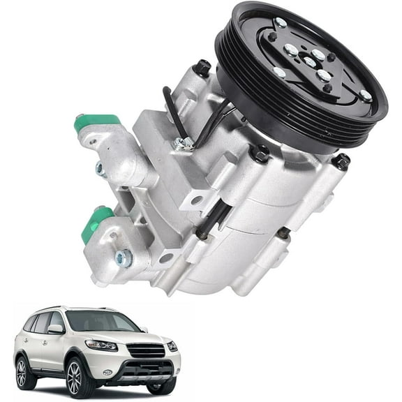 SEBLAFF AC Compressor with Clutch Replacement for Santa Fe 2001 2002 2003 2004 2005 2006